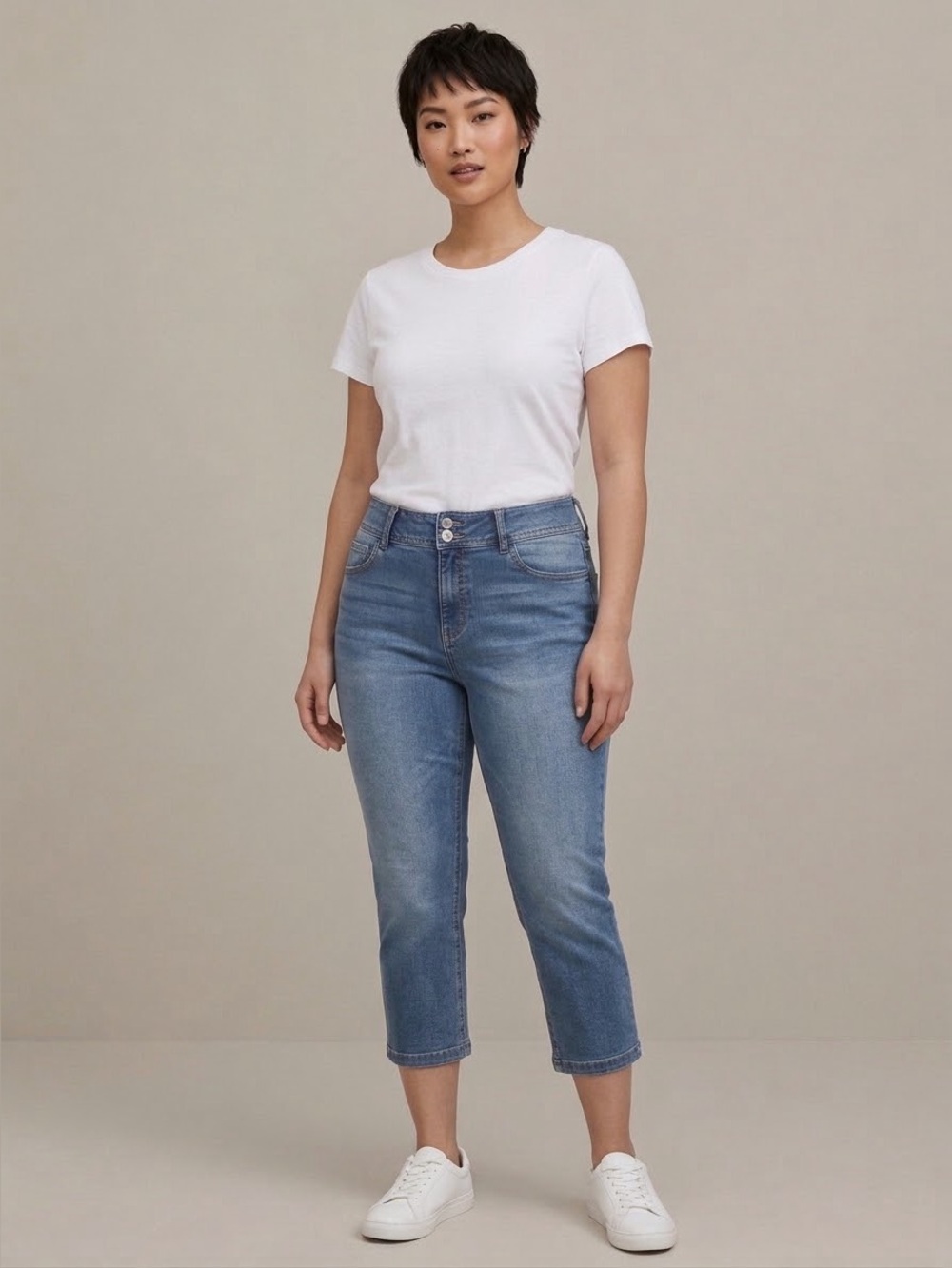 Angels Forever Young Everlux Curvy Capri Jeans Size 12/31